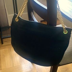 Michael Kors pebbled leather black shoulder bag
